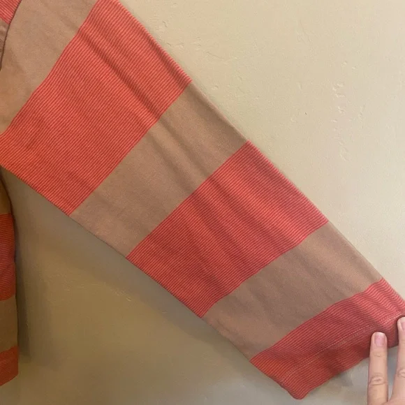 Madewell easy crewneck long sleeve tee size Large stripes burnt camel - Picture 4 of 6